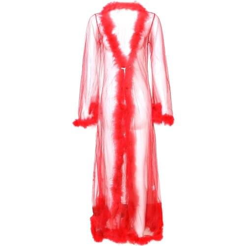 New European and American women sexy sleep skirt appeal long skirt ladies appeal underwear pajamas perspective gauze long skirt