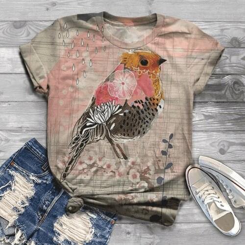 2021 new cool fashion mens and womens T-shirt bird print 3d T-shirt summer short-sleeved T-shirt male T-shirt female S-6XL