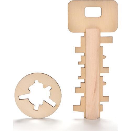 Learning Puzzles Pre-school Wooden Kids Babies Children Toy Key Unlock Puzzle Intelligence Educational Toys
