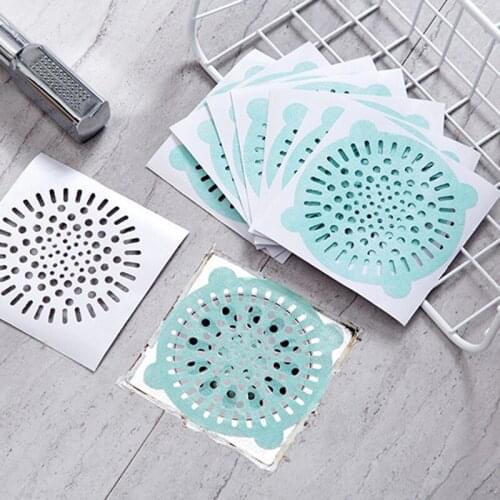 Disposable Floor Drain Sticker Removable Shower Drain Hair Catcher Mesh Self Adhesive Sticker for Bathroom Kitchen J2Y