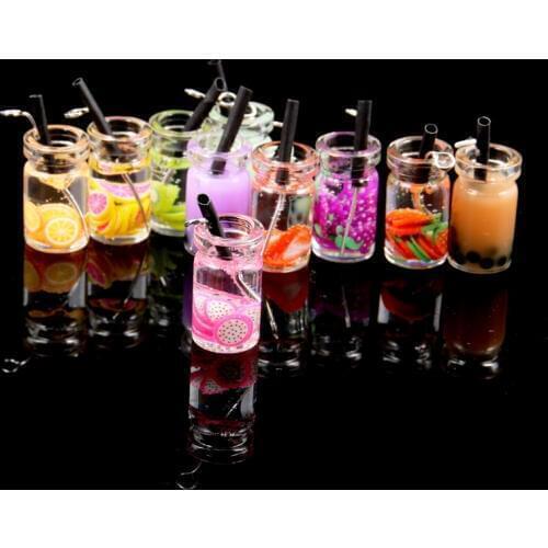 Pendant Charms 3D Transparent Glass Sweet Candy Drink Bottle Resin Pendants Earring For Jewelry Making DIY Necklace Accessories