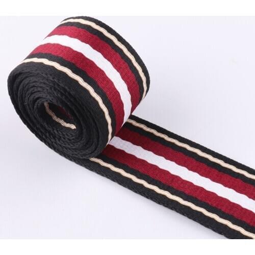 3yards 38mm Black Stripe Webbing Strap Nylon Webbing Belt Strap Handbag Strap webbing ribbon luggage belt strap
