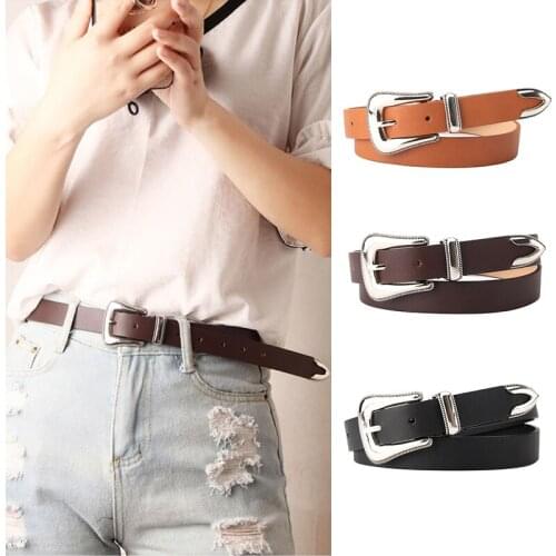 Silver Buckle Ladies Dress Waist Belt Strap Vintage Western Carved Women Belt for Jeans Coffee Brown Black Female Waistband