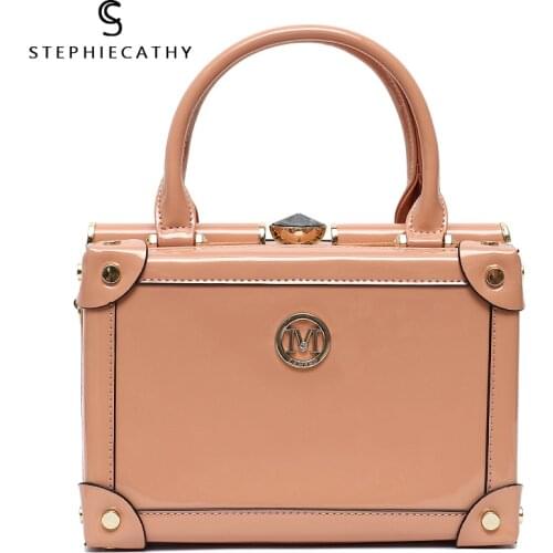 SC Luxury Patent PU Leather Women Handbags Design Vegan Leather Case Bag Ladies Make Up Shoulder Bags Female Crossbody Messenger