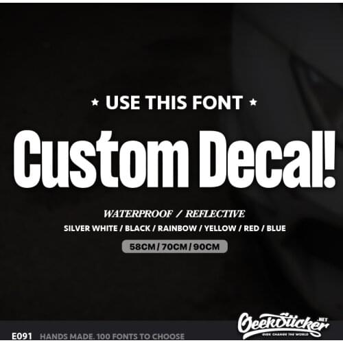 Geeksticker Customized Font Decal TEXT Vinyl Decal Sticker Car Window Name Personalized Lettering Decal Vinyl For golf 4 golf 7
