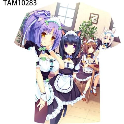 NEKOPARA Love Adventure Game Boys and Girls 3D Printing Comfortable Casual Childrens T-shirt Super Elastic Breathable O-Neck To
