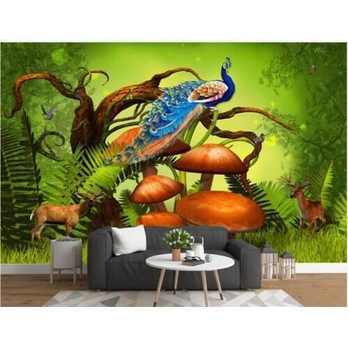 Custom mural 3d photo wallpaper Mysterious virgin forest animals home decor living room wallpaper for walls 3 d in rolls