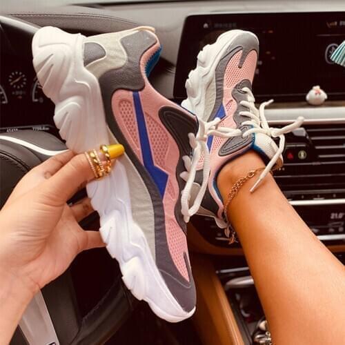 Womens sports shoes, womens thick-soled vulcanized shoes, walking laces, comfortable casual shoes, womens sports shoes