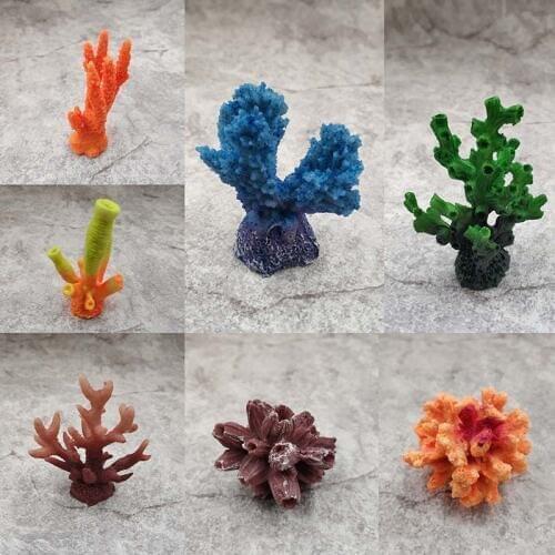 1pc Fish Tank Landscape Aquarium Decoration Resin Artificial Coral Cute Colorful Coral Fish Aquatic Ornaments