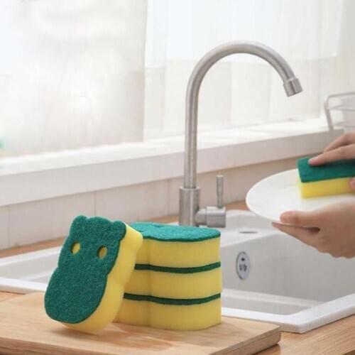 Wipe Housework Cleaning Dish Cloth Rag Kitchen Dishwashing Sponge Scouring Pad 1pcs Sponge Scouring Pad