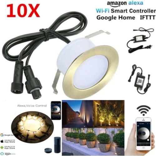 10pcs/lot 61mm 1.5W 12V Bronze Kitchen Terrace Stair Step LED Deck Rail Lights Cabinet Lamp + Smart WIFI Controller Dimmer Timer