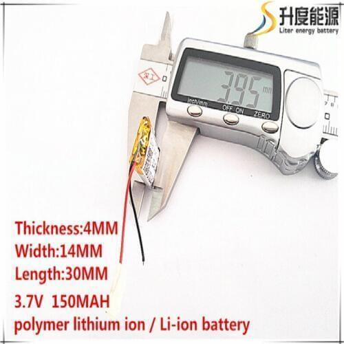 10pcs [SD] 3.7V,150mAH,[401430] Polymer lithium ion / Li-ion battery for TOY,POWER BANK,GPS,mp3,mp4,cell phone,speaker