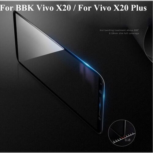 5PCS Ultra-Thin screen protector Tempered Glass For Vivo X20 X 20 X20 Plus X 20 Plus full Screen protective