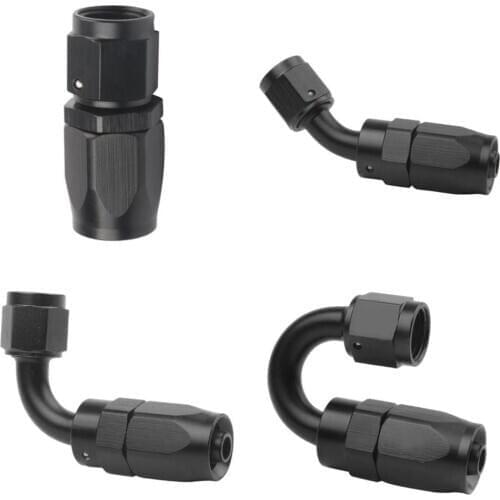 AN6 Straight 0 45 90 180 Degree Oil Fuel Swivel Hose End Fitting Aluminum Car Performance Fitting Adaptor Joint Swivel Hose End