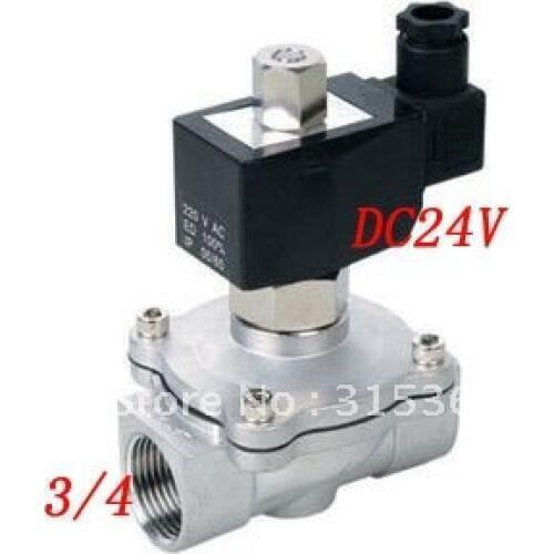 Free Shipping 5PCS 3/4" 20mm Stainless Steel Solenoid Valve Water Normally Open 2 Way VITON Oil Acid DC24V