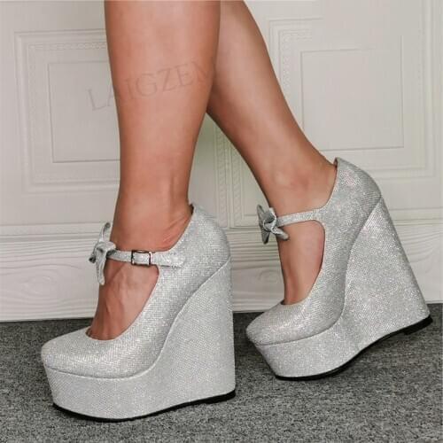 BERZIMER Women Platform Wedges Wedding Party High Heels Sandals 2021 Height Increasing Unisex Shoes Woman Size 44 46 50 51 52