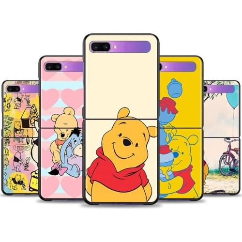 Cover For Samsung Galaxy Z Flip 6.7" Flip3 5G Black PC Hard Phone Case Segmented Protect Coque Winnie The Pooh