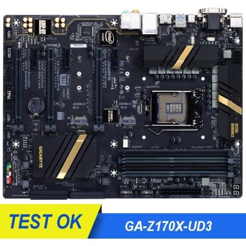 For Gigabyte GA-Z170X-UD3 original Motherboard PCI-E 3.0 LGA 1151 DDR4 For Intel Z170 Z170X-UD3 Desktop Used Mainboard