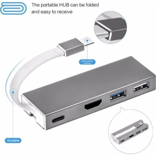 Thunderbolt 3 Dock 4IN1 USB Type-c to UHD HDMI 4K USB3.0 Hub USB2.0 USB-C PD Charge Mini Adapter for Macbook Pro Huawei Matebook