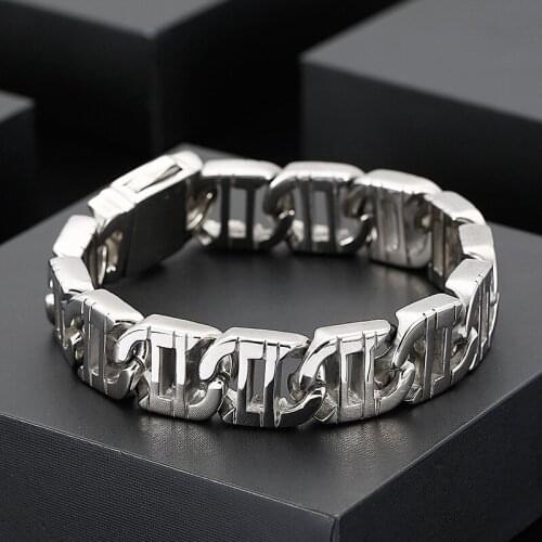 European and American stainless steel titanium steel fashion jewelry mens bracelet personality punk style bracelet