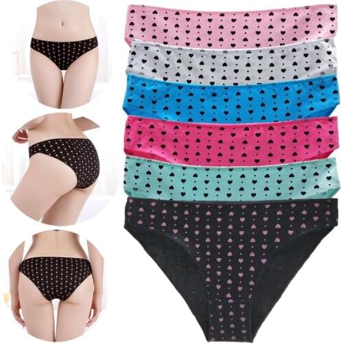 Cotton Sexy Lingerie Womens Underpants Sexy Panties for Women Briefs Underwear Size Pantys Lingerie 6 Pcs/Set