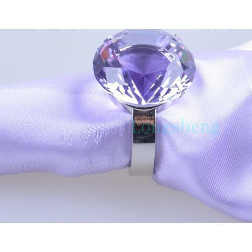 Napkin Rings Crystal Glass Diamond Ring for Wedding Napkin Holders Rhinestone Chair Sashes Banquet Dinner Christmas Table Decor