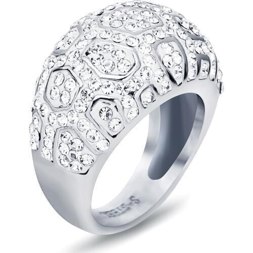 Genuine Gold Color Crystal Rings Wedding Brand Fashion Jewelry Femme Bijoux for Women