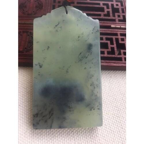 Natural xiuyu A jade Handcarved landscape jade green jade pendant jade necklace men pendants jewelry jade necklaces