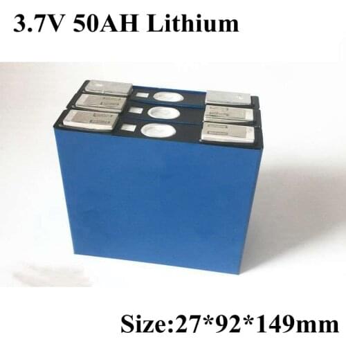 2pc 3.7v 50Ah Lithium Ion Battery High Drain 50Ah Power Cell for Diy 24v 12v Sightseeing Coach/Lighting/Solar Energy Storage