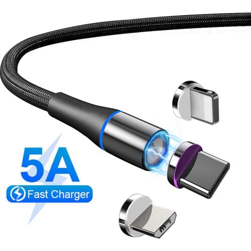 Magnetic Cable Micro USB Type C Charger 5A Cable Fast Charge Data Magnetico For Samsung S20 Note 20 Plus Xiaomi mi 9 oppo Huawei