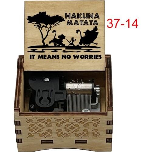 Color print can you feel the love tonight mechanical Music Box Wooden Musical Christmas Birthday Gift office Decoration