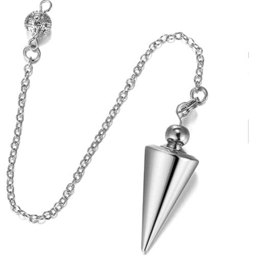 Silver Plated Cone Metal Many Colors Pyramid Pendant Link Chain Pendulum for Dowsing Fashion Jewelry