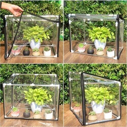 Mini Plants Greenhouse Indoor Outdoor Flowerpot Cover Shelter Transparent Soft Glass Film Greenhouse For Garden Plants