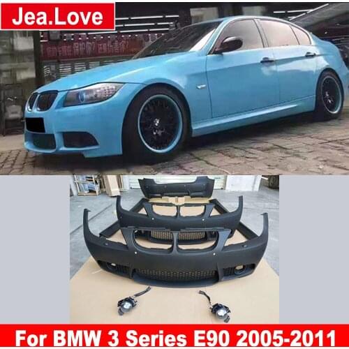 Modify to M3 Style Car Body Kit Front and Real Bumper Lip Side Skirts For BMW 3 Series E90 318i 320i 325i 335i 2005-2011
