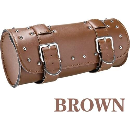Retro Fashion Motorcycle Fork Tool Shape Motorcycle Top Case Storage Bag Motorbike Travel Luggage Saddle Bag Black/Brown