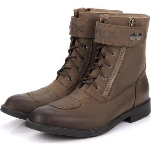 ARCX Motorcycle Leather Racing Boots Motorbike knight Riding Casual Retro Scooter Shoes Drop Resistance Mid-calf MOTO Boots