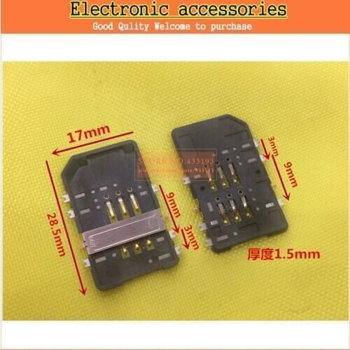 New 6P 6PIN mobile phone sim card connector 10PCS/lot SIM Card Tray Slot Connector