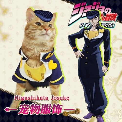 JOJOS Bizarre Adventure Higashikata Josuke Pet Clothes for Cat and Dog Cosplay Pet Costume Cute Fashion H