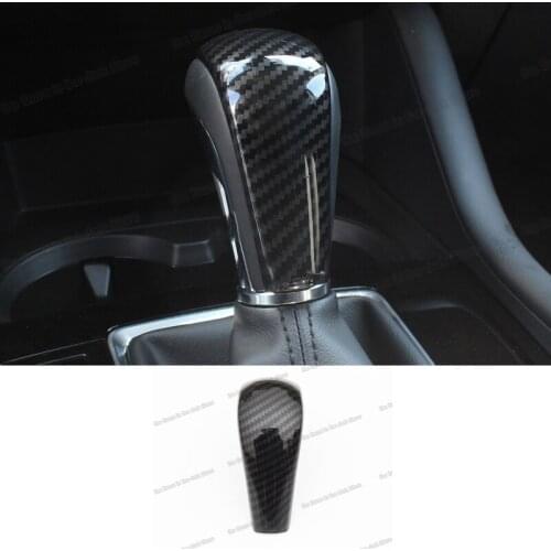 Lsrtw2017 carbon fiber car gear lever shift knob cover trims for mazda 3 mazda3 axela 2019 2020 2021 accessories decoration