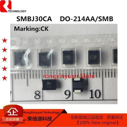20 pcs/lot SMBJ30CA Marking: CK DO-214AA/SMB 600W 30V SMBJ30 Transient Voltage Suppressor Diode Series 100% New original