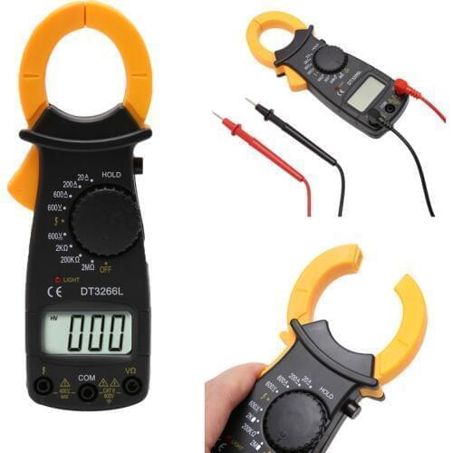 DT3266L AC / DC Portable Handheld Digital Clamp Meter Multimeter Voltage Current Resistance Tester with Lead Tester Meter