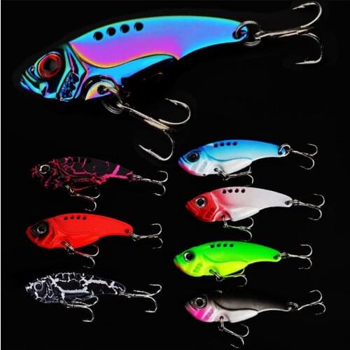 X-Fin 7-20g Metal VIB Lure Jig Vibrate Hard Bait Spoon Spin Treble Hook Fishing Tackle Pin Crankbait Vibration Spinner VIB Bait