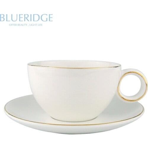 Simple Europe Nordic Bone China Ceramic Coffeeware Coffee Cups Saucers Luxury Ceramic Mug Top-Grade Porcelain