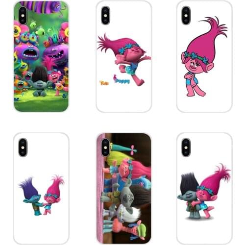 For Samsung Galaxy S3 S4 S5 Mini S6 S7 Edge S8 S9 S10 Lite Plus Note 4 5 8 9 Trolls Poppy and branch Transparent TPU Cases Cover