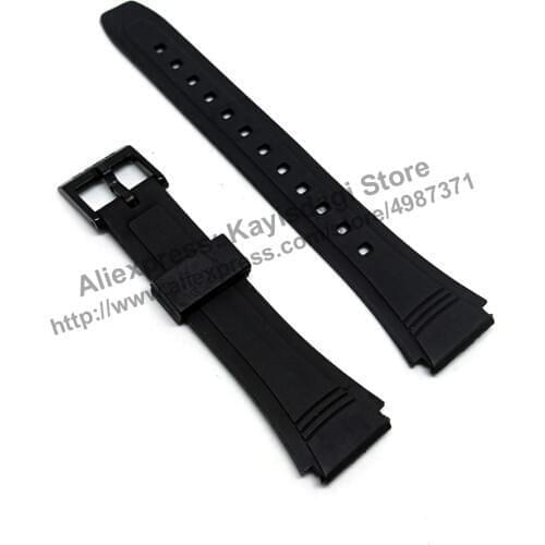 18mm Black Rubber Watch Band / Strap Compatible for Casio DB-36-1AV , DB-36-9AV - ( DB36 )