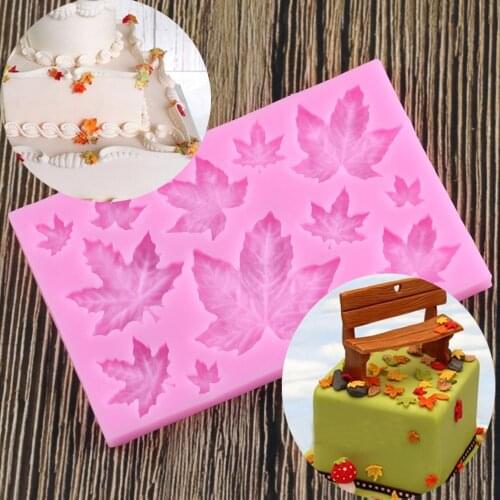 Silicone Maple Leaf Mold For Cake Decoration Decorating Tools Fondant 3D Silicon Gum Paste Moldes Silicone