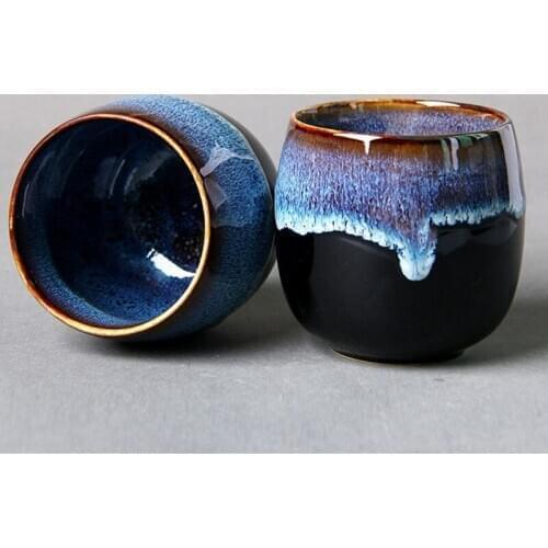 Blue Master Cup 180ml Personal Cup Large Blue Water Mug Ceramic Teacup Tianmu Creative Single Tea Bowl