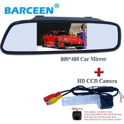 Auto Parking System 4.3 TFT LCD Mirror Car Parking Monitor+ car rear camera for VW Touran/Caddy/Jetta/Sagitar/Golf/PASSAT B5