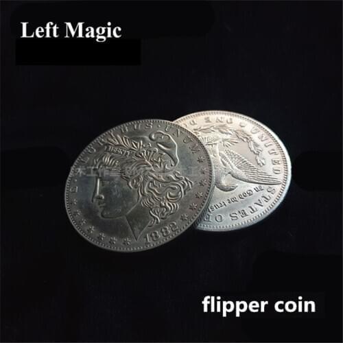 Supper Copper Flipper Coin Butterfly Morgan Dollar Coins Magic Tricks Close up Magia Illusion Accessories Gimmick Prop Magicians