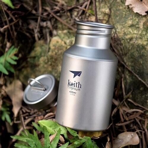 400ml Titanium Water Bottle Outdoor Sports Cycling Water Bottle Ultralight Drinking Water Bottles Easy to Carry Ti3030